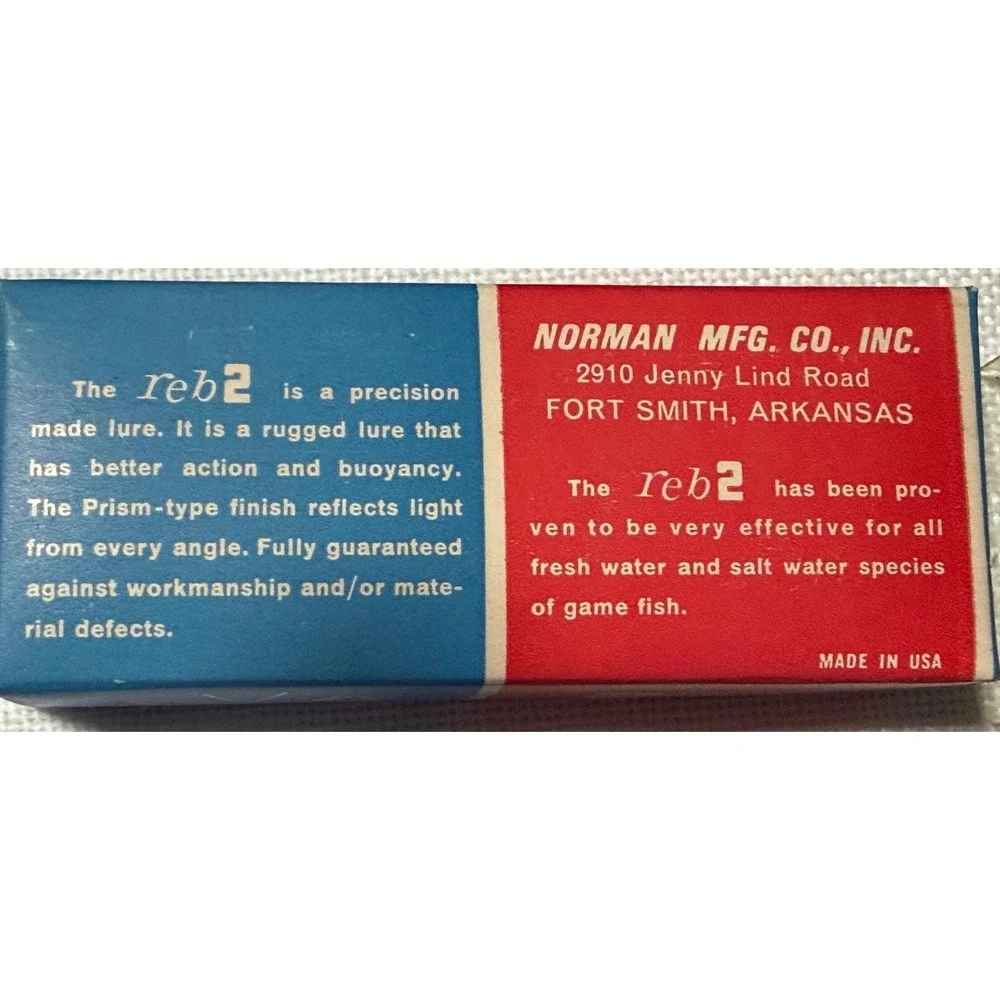 Vintage Bill Norman Reb 2 Fishing Lure Half Back Prism Finish with Original Box
